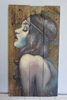 "Diane", acrylique sur bois, 60 x 32,5 cm 