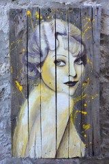 "Yellow wave", acrylique sur bois, 120 x 72,5 cm