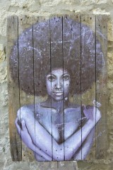 "Purple Rain"acrylique sur bois, 120 x 81 cm