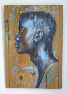 "Sekou", acrylique sur bois,  60,5 x 42 cm