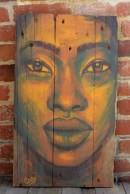 "Lion Queen", acrylique sur bois, 60 x 35,5 cm