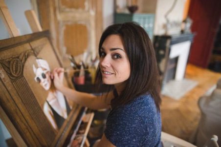 french artist-woodartist-painting on wood artiste française-atelier-peintre sur bois coraline van butsele