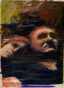 Exercice de peinture sur photo représentant un couple