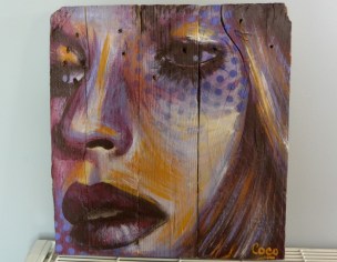 "La Trame", acrylique sur bois, 40 x 37,5 cm