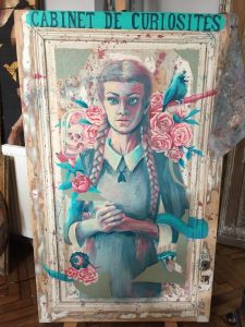 Double je acrylique sur bois de Coraline Van Butsele