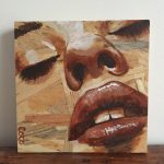 Portrait peinture sur osb de Coraline Van Butsele