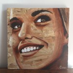 Portrait peinture sur osb de Coraline Van Butsele
