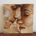 Portrait peinture sur osb de Coraline Van Butsele