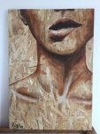 Portrait peinture sur osb de Coraline Van Butsele