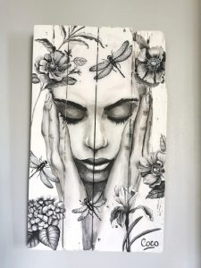 Peinture sur bois de Coraline Van Butsele