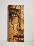 Portrait peinture sur osb de Coraline Van Butsele