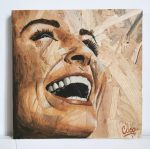 Portrait peinture sur osb de Coraline Van Butsele